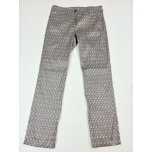 Thinple Womens Ankle Dress Pants Metallic Office Cotton Blend Italy Size M 28x26